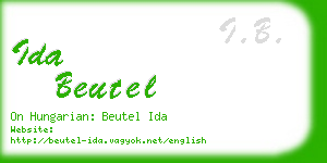 ida beutel business card